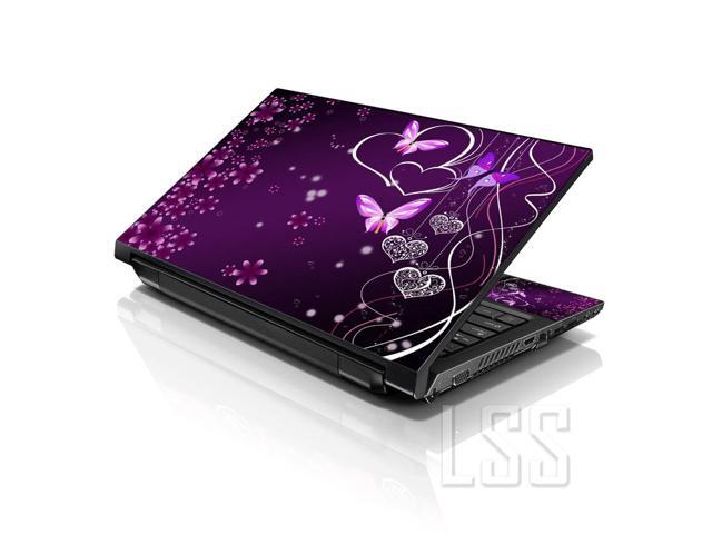 LSS 17 17.3 Inches Laptop Notebook Skin Sticker with 2 Wrist Pads - Reusable Cover Protector Vinyl Sticker Cover Decal Fits 17' - 19' - Purple...