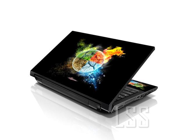 LSS 17 17.3 Inches Laptop Notebook Skin Sticker with 2 Wrist Pads - Reusable Cover Protector Vinyl Sticker Cover Decal Fits 17' - 19' - Earth on...