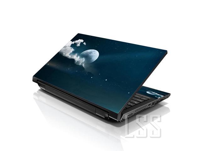 LSS 17 17.3 Inches Laptop Notebook Skin Sticker with 2 Wrist Pads - Reusable Cover Protector Vinyl Sticker Cover Decal Fits 17' - 19' - Moon Pattern