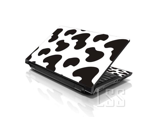 LSS 17 17.3 Inches Laptop Notebook Skin Sticker with 2 Wrist Pads - Reusable Cover Protector Vinyl Sticker Cover Decal Fits 17' - 19' - Cow Print...