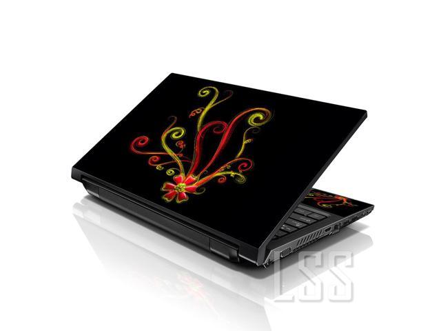 LSS 15 15.6 Inches Laptop Notebook Skin Sticker with 2 Wrist Pads - Reusable Cover Protector Vinyl Sticker Cover Decal Fits 13' - 16' - Red Yellow...