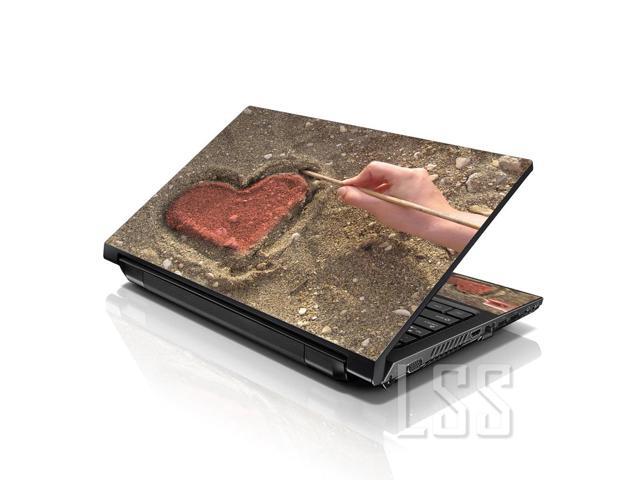 LSS 17 17.3 Inches Laptop Notebook Skin Sticker with 2 Wrist Pads - Reusable Cover Protector Vinyl Sticker Cover Decal Fits 17' - 19' - Red Heart...