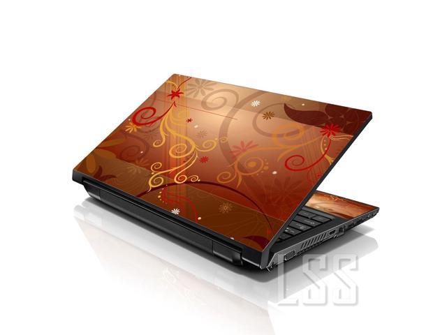 LSS 17 17.3 Inches Laptop Notebook Skin Sticker with 2 Wrist Pads - Reusable Cover Protector Vinyl Sticker Cover Decal Fits 17' - 19' - Floral...