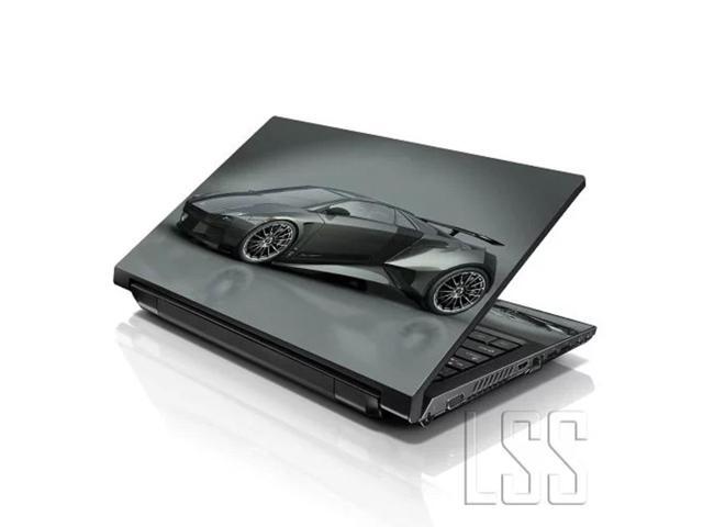 LSS 17 17.3 Inches Laptop Notebook Skin Sticker with 2 Wrist Pads - Reusable Cover Protector Vinyl Sticker Cover Decal Fits 17' - 19' - Grey Car...