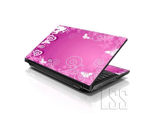LSS 17 17.3 Inches Laptop Notebook Skin Sticker with 2 Wrist Pads - Reusable Cover Protector Vinyl Sticker Cover Decal Fits 17' - 19' - Pink Cupid...