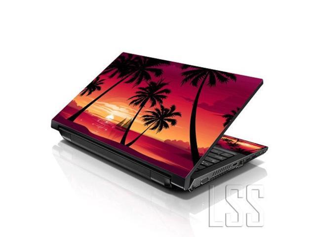LSS 17 17.3 Inches Laptop Notebook Skin Sticker with 2 Wrist Pads - Reusable Cover Protector Vinyl Sticker Cover Decal Fits 17' - 19' - Hawaiian...