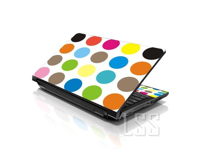 LSS 15 15.6 Inches Laptop Notebook Skin Sticker with 2 Wrist Pads - Reusable Cover Protector Vinyl Sticker Cover Decal Fits 13' - 16' - Polka Dots...