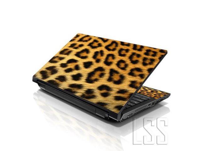 LSS 17 17.3 Inches Laptop Notebook Skin Sticker with 2 Wrist Pads - Reusable Cover Protector Vinyl Sticker Cover Decal Fits 17' - 19' - Leopard...