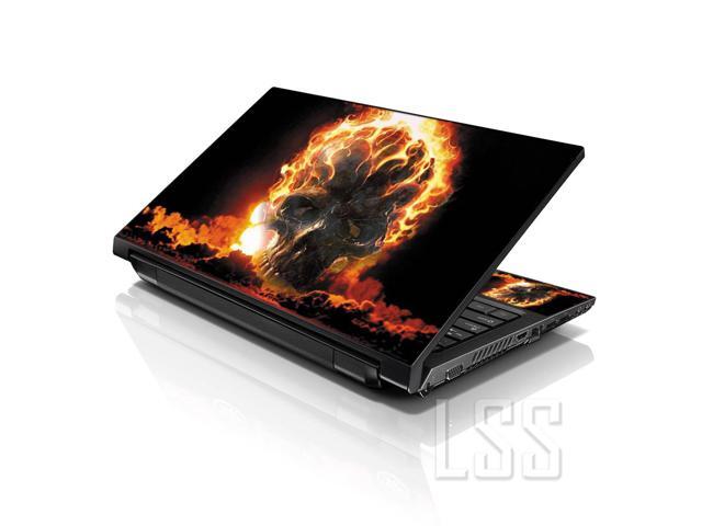 LSS 15 15.6 Inches Laptop Notebook Skin Sticker with 2 Wrist Pads - Reusable Cover Protector Vinyl Sticker Cover Decal Fits 13' - 16' - Skull on...
