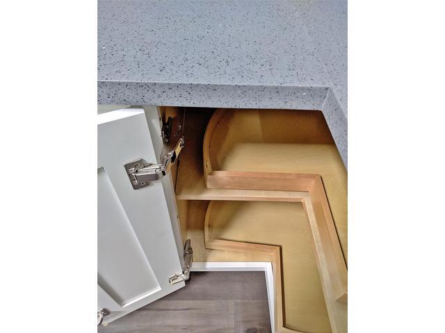 165 Degree Full Overlay Screw-On Lazy Susan Cabinet Hinge with Face Frame Plate for Door Connect Frame Kitchen Cabinet Corner Door Hinges Metal...