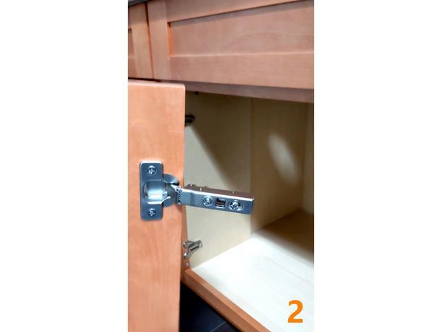 2 Piece Clip on Soft Close Hinges 105 Degree Self Close for Frameless Cabinet with Mounting Plates Full Overlay Premium Included Screws 1 Pair 00mm...