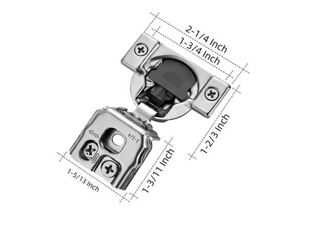 Soft Close 1-1/4' Overlay Cabinet Hinge Cabinet Kitchen Hardware Kitchen Cabinet Door Hinges With Screws 105 Degree 6 Ways 3 Cam Adjustment