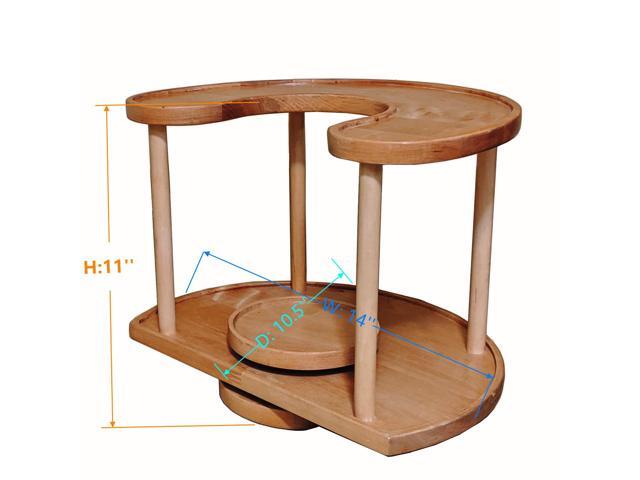 Two Tier Organizer Wood Lazy Susan for Countertop Spinner Turntable Tea Organizer for Cabinet Soda Rack Organizer Turn Tables for Organization...
