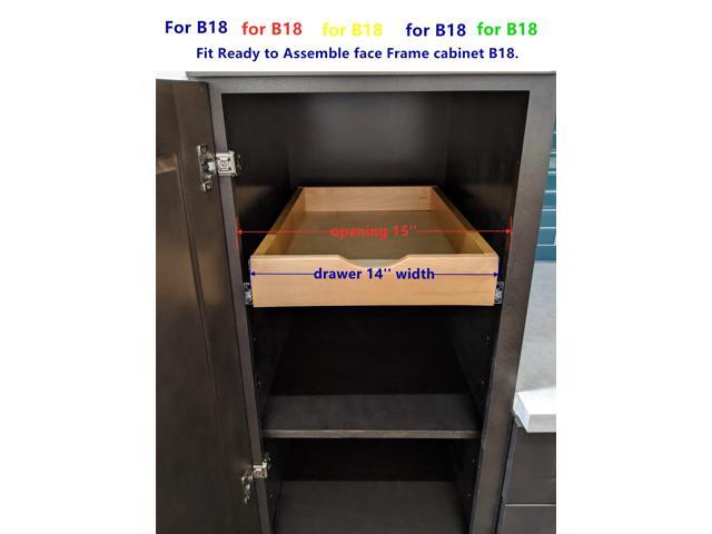14 inch Width Drawer Wood Pull Out Tray Drawer Box Kitchen Cabinet Organizer, Cabinet Slide Out Shelve, Wooden Pull-Out Shelf, Include Side Mount...