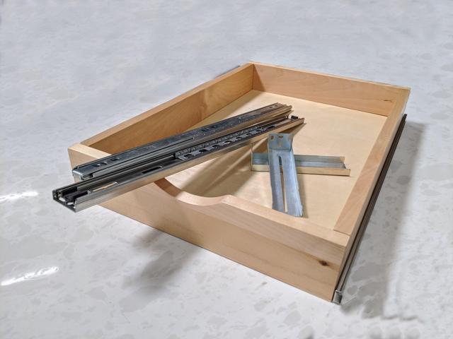 14 inch Width Drawer Wood Pull Out Tray Drawer Box Kitchen Cabinet Organizer, Cabinet Slide Out Shelve, Wooden Pull-Out Shelf, Include Side Mount...