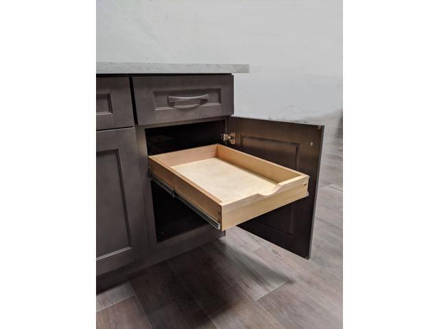14 inch Width Drawer Wood Pull Out Tray Drawer Box Kitchen Cabinet Organizer, Cabinet Slide Out Shelve, Wooden Pull-Out Shelf, Include Side Mount...