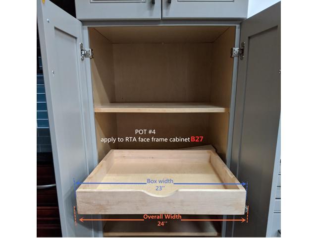 23'' Width Drawer Box Wooden Roll Out Tray Wood Pull Out Tray, Kitchen Cabinet Organizer, Kitchen Organization Storage Drawer, Pantry Organization...