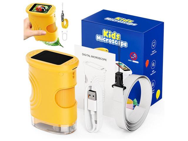 Microscope, 200x-1000x Magnification Handheld Portable Microscope, with 4k Screen & LED Lights, Educational Science Toy, Ideal for Outdoor...