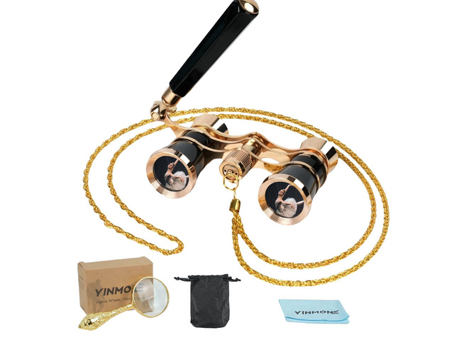3X25 Opera Glasses for Women Broadway Concert HD Mini Thteater Binocular Portable Vintage Theater Glasses with Adjustable Handle,Chain,Magnifier...