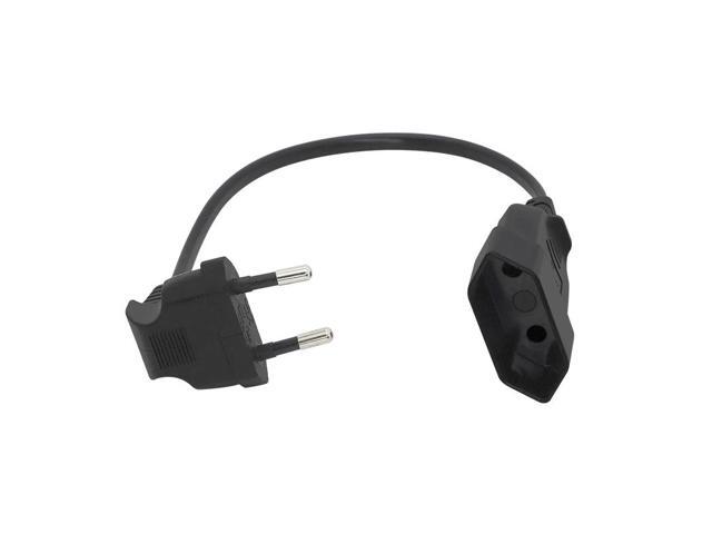 1PCS EU Power Adapter Cord,90 Degree Angled European Round 2Pin Male to Female Plug Power Cable For UPS PDU colourBlack Cable length:(1.8M)