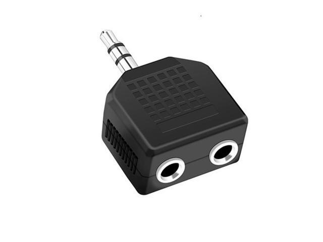 3.5mm 1 Male To 2 Female Double Earphone Headphone Y Splitter Cable Cord Dual Track Adapter Plug for MP3 Phone Black Color(10pcs)