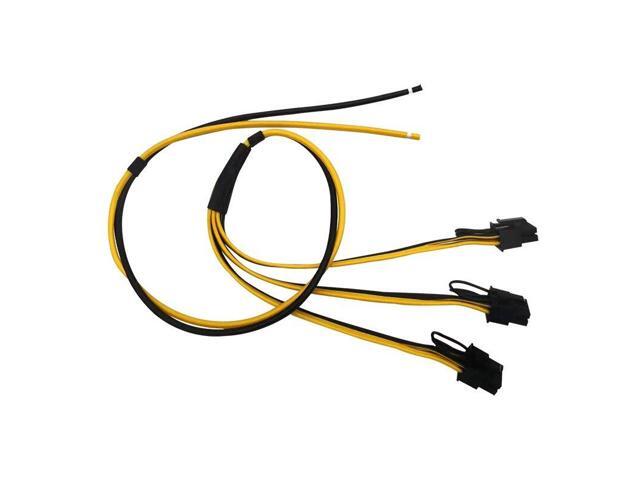 1 to 3 6+2 Pin 8Pin Mining Power Supply Cable Cord 12AWG 18AWG GPU Graphics Video Card for ETH BTC Bitcoin Miner