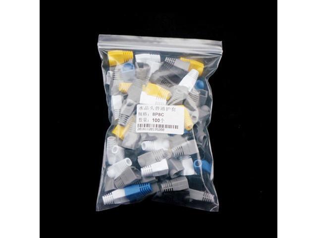 100PCS Multi-color CAT5e Crystal Head Sheath Ethernet Cable Protective Case Network Plug Socket Boot Cap RJ45 Connector Jacket