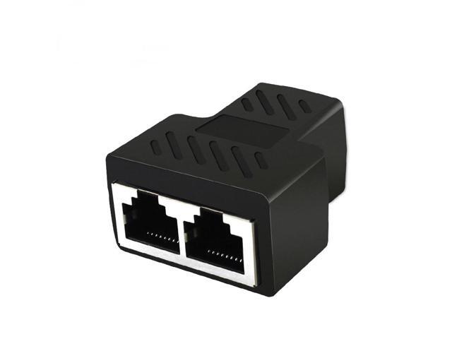 2pcs RJ45 Splitter 1 To 2 Dual Female Port Adapter CAT 5/CAT 6 LAN Ethernet Socket Splitter Connector Adapter Splitter Extension