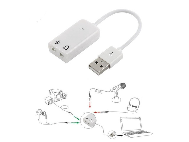 USB Sound Card Virtual 7.1 3D External USB Audio Adapter USB To Jack 3.5mm Earphone Micphone Sound Card for Laptop Notebook PC