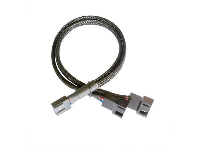 PWM 4pin Fan Sleeved Extension Splitter Hub Cable Motherboard CPU 1 To 2 Way Cooler 4pin Case Fan Power Spliter(3pcs) (27cm)