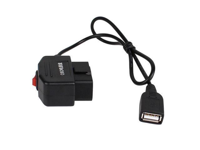 24 Hours Parking Monitoring 5V 3A USB Car Charge Cable OBD Hardwire Kit with Switch Wire for Dash Cam Camcorder Vehicle DVR