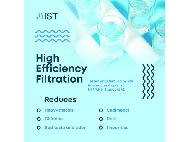 Mist Stainless Steel Activated Carbon Fiber Faucet Filtration System NSF Certified Connects to Standard Faucets 320-Gallon Capacity