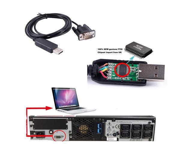 USB to RS232 DB9 Serial Cable for APC UPS 940-0024C 940-0024E Cable Replacement, SUA-1000ICH SUA-1500ICH Communication Cable Serial Kable, with...