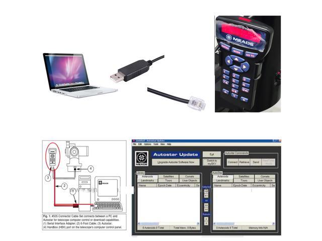 USB to RS232 RJ10 Console Upgrade Cable for Meade 505 Cable Replacement, Compatible with Meade Telescope 497 Autostar/Audiostar HC, for LX200 LX90...
