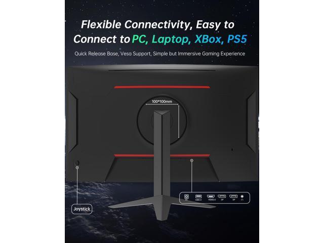 KTC 27 inch Gaming Monitor, 1440P Curved Monitor, 165Hz, 144Hz, 2K, 1500R, 1ms, FreeSync Premium/G-Sync, DisplayPort/HDMI/USB, Vesa/Wall Mount...