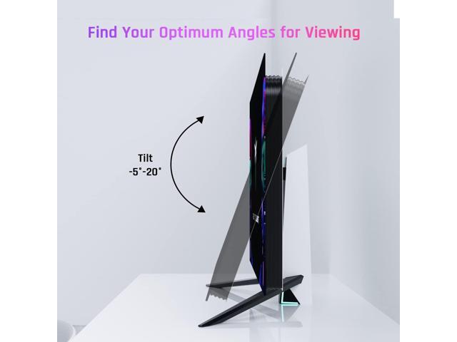 KTC Computer Monitor Stand for Desk, White Monitor Stand, with RGB Light, -5° ~ +20° Tilt Adjustable, 100×100mm Vesa Support G42P5 OLED Gaming...