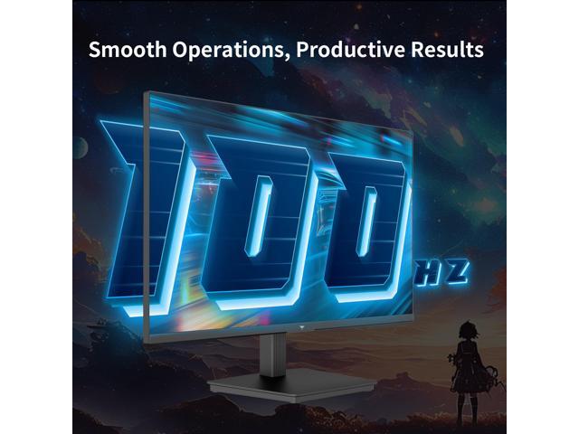 KTC 24 Inch QHD 2560x1440 IPS Computer Monitor, 100Hz Zero-Frame 2K Gaming Office Monitor, Adaptive Sync, HDR10, VESA, Tilt Adjustable, Low Blue...