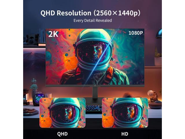KTC 24 Inch QHD 2560x1440 IPS Computer Monitor, 100Hz Zero-Frame 2K Gaming Office Monitor, Adaptive Sync, HDR10, VESA, Tilt Adjustable, Low Blue...