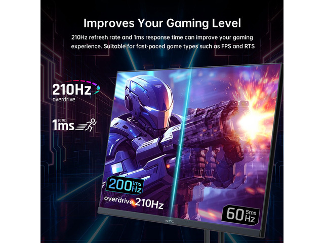 KTC 27 Inch QHD Gaming Monitor, 2K 200Hz Up to 210Hz 1ms Fast IPS Computer Monitor, HDR400, 1440P with Adaptive Sync, Built-in Speakers, HDMI...