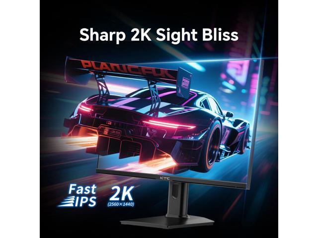 KTC 24 inch Gaming Monitor QHD 180Hz, Fast IPS 1440p Computer Monitor, Up to 185Hz, 1ms, G-Sync/FreeSync, HDR400, Height Adjustable, 2 x HDMI, 1 x...