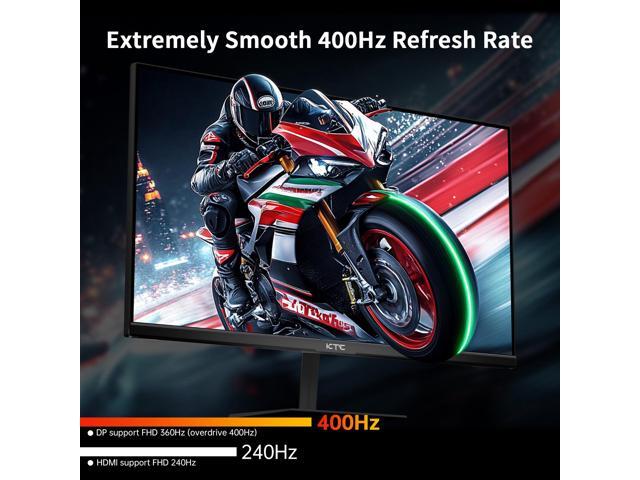KTC 24.5 inch 400Hz 240Hz Gaming Monitor Fast IPS 1ms FHD 1080P Monitor HDR 400 128% sRGB HDMI x2, DP x2 Tilt Adjustability Silver-Gray...