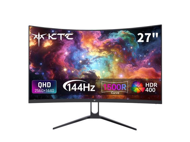 KTC H27S5C 27' Curved Gaming Monitor, 1440P QHD 144Hz 120Hz Monitor, 1500R HVA Panel, HDR400, Adaptive Sync, 400nits, HDMI 2.0 x2, DP 1.4, VESA...