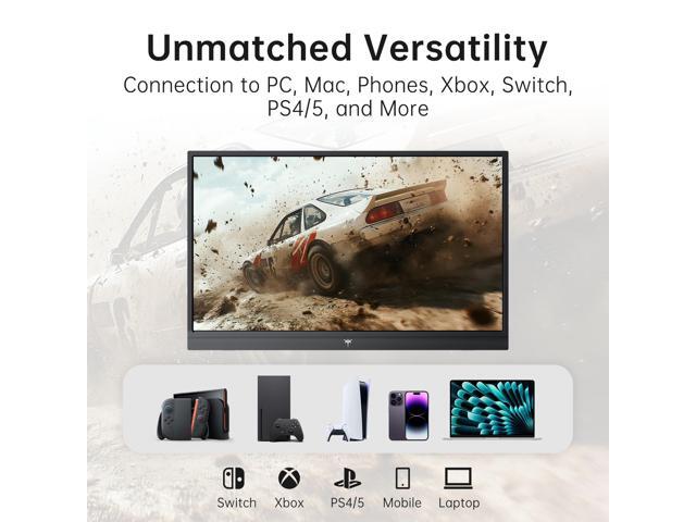 KTC Portable Monitor 15.6 Inch FHD 1080P Travel Monitor for Laptop, MacBook Phone PS5 Xbox Switch, HDMI USB C, HDR, IPS Slim Second Screen with...