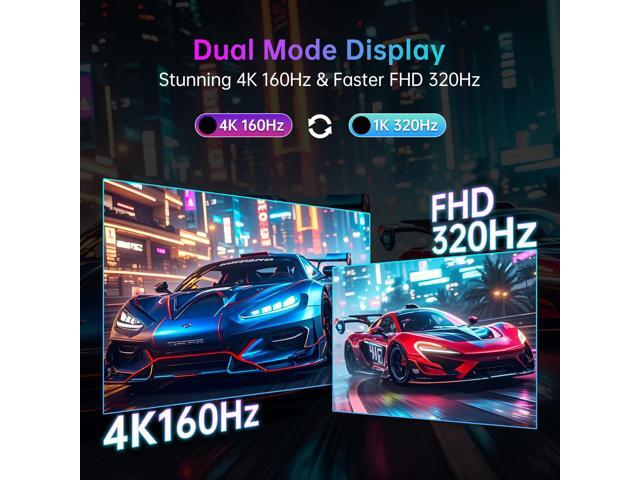 KTC 27 Inch 4K Gaming Monitor, Dual Mode UHD 160Hz & FHD 320Hz, Fast IPS, HDR400, Adaptive Sync, 90W Type-C, HDMI 2.1 & DP 1.4, Height Adjustment...