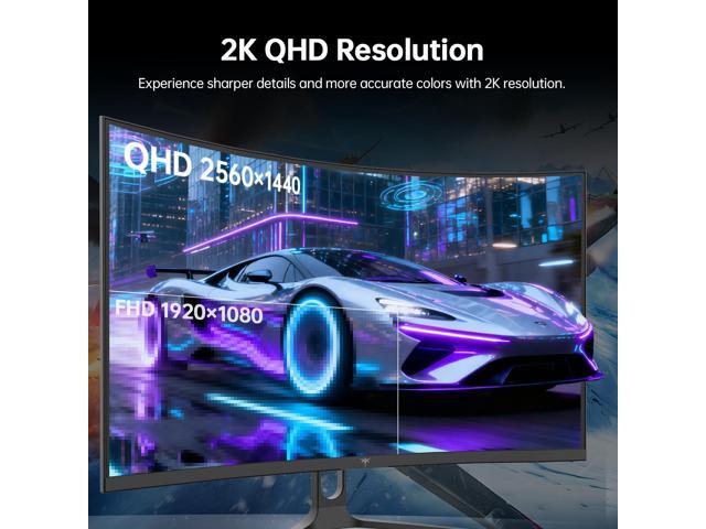 KTC 32 Inch Curved Gaming Monitor, 2K 180Hz Computer Monitor, Up to 185Hz, QHD 1500R PC Monitor 1ms with Adaptive Sync, DisplayPort/HDMI/USB, VESA...