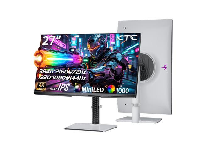 KTC 27 Inch 4K QD-Mini LED Gaming Monitor, Dual Mode (UHD 72Hz/FHD 144Hz) 3840x2160 Monitor with Fast IPS, HDR1000, Adaptive-Sync, HDMI & DP, VESA,...