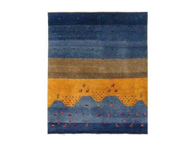 Photos - Area Rug Canvello Hand Knotted Blue Gabbeh Rugs - 6' X 9' 50081