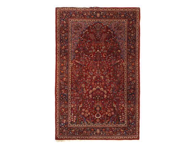 Photos - Area Rug Canvello Persian Antique Red Kashan Rug - 4'5" X 6'11" D11672
