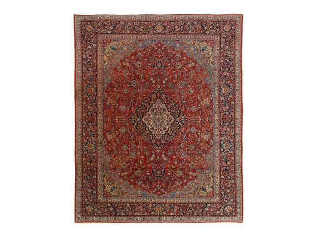 Photos - Area Rug Canvello Persian Kashan Red Rug Living Room - 8' X 9'11" D11671