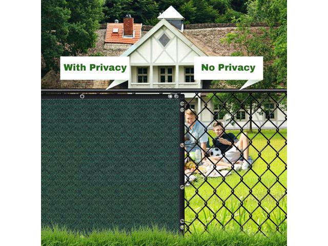 HOPDAY Fence Privacy Screen, 5'x50' Outdoor Balcony Shade Cloth with 90% Shade Rating, 170 GSM Polyethylene Fabric Green, 80PCS Zip Ties Included